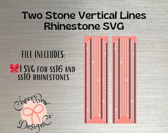 Rhinestone Template Instant Digital Download for 3" Cheer Bow - ss10 and ss16 Vertical Lines Design