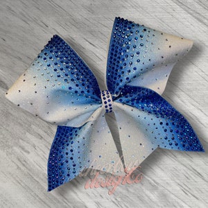 Glory Cheer Bow, Sublimated Full Glitter and Rhinestone Bow, Custom Color Team Bow, Game Day, Competition, Dance, Pom