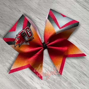 Sublimated Team Cheer Bow, Custom Colors, Mascot Cheer Bow, Game Day Cheer Bow, Ombre Cheer Bow