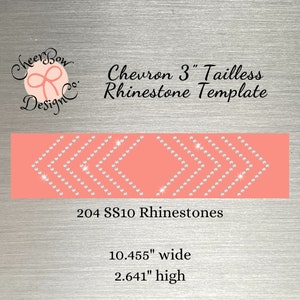 Descarga de plantilla de diamantes de imitación Chevron para moño para el cabello estilo Cheer sin cola de 3"