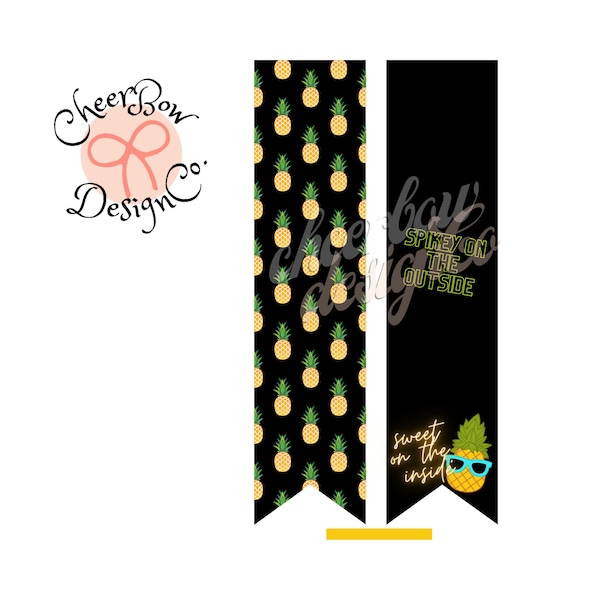 Sublimation Instant Digital Download for 3" Cheer Bow or Hair Bow, Pineapple, Spikey on the Outside