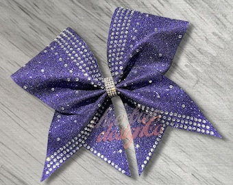Rhinestone Cheer Bow, Custom Glitter Color Team Bow, Game Day, All-Star Competition, Dance, Pom