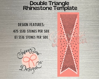 Rhinestone Template Instant Digital Download for 3" Cheer Bow - Double Triangle Design - ss16 and ss10 Rhinestones