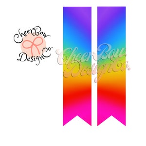 Sublimation Instant Digital Download for 3" Cheer or Hair Bow, Rainbow Ombre Fade