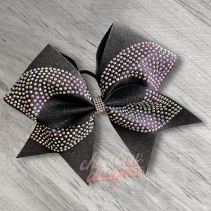 Outshine Rhinestone and Glitter Cheer Bow, Made to Order, Custom Colors, Pom Team Bow, Dance Team Bow, Gymnastics Bow