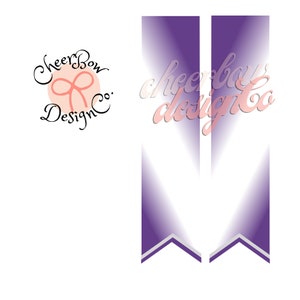 Sublimation Digital Download for 3&quot; Cheer Bow, Made to Order, Custom Color, Narrow Diagonal Ombre