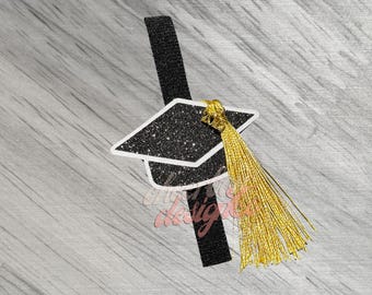 Glitter 2027 Grad Cap Cheer Bow Center: Removable 3D Tassel