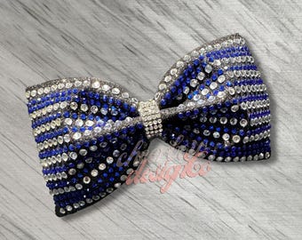 Rhinestone Glitter Cheer Bow: Tailless Tuxedo Style
