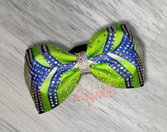 Tailless Rhinestone Cheer Bow - Made to Order in Custom Colors and Finishes