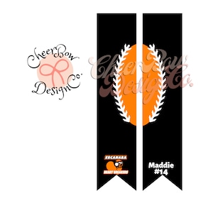 Sublimation Digital Download für Softball Haarschleife, Classic Team Logo in Ihren Wunschfarben, auf Bestellung gefertigt