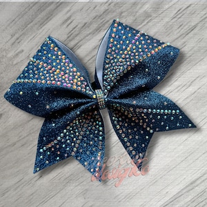 Star Power Rhinestone Cheer Bow, Custom Glitter Color Team Bow, Game Day, All-Star Competition, Dance, Pom