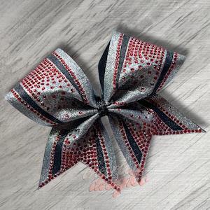 Apex Glitter and Rhinestone Cheer Bow, Made to Order, Team Bow, Game Day, Competition, All- Star, Sideline Cheer Bow