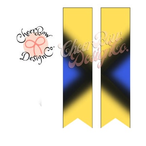 Sublimation Digital Download for 3" Cheer Bow - Custom Two/Three Color X-Out with Black Fade