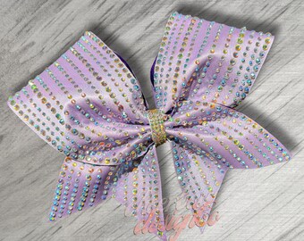 Satin Cheer Bow with Rhinestones, Team Hair Bow