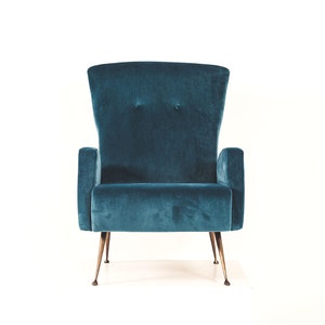 Italian armchair from the 1950s in the style of Marco Zanuso, newly upholstered and covered
