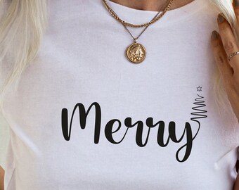 Merry Christmas Tree SVG, Funny Christmas Shirt Design (Digital File)