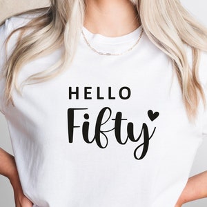 Hello Fifty SVG Png Pdf, Fifty Birthday SVG, Hello 50 SVG, 50th Birthday Svg, Fiftieth Birthday Svg, Birthday Diva Svg, It&#39;s My Birthday Svg