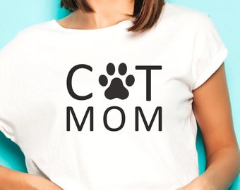 Cat Mom SVG, Cat Paw Print, T-shirt Design (Digital File)