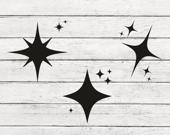 Stars SVG PNG, Stars Svg Bundle, Star Clipart, Star SVG, Star Cut Files, Silhouette, Sparkle Stars Svg, Cricut Cut File, Sparkle Svg