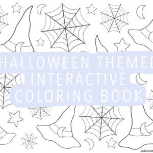 Halloween Coloring Book for Kids | Digital Download | Interactive Coloring Book | Children Coloring Book | Kid Coloring Book