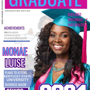Editable Grad Magazine Template for Canva