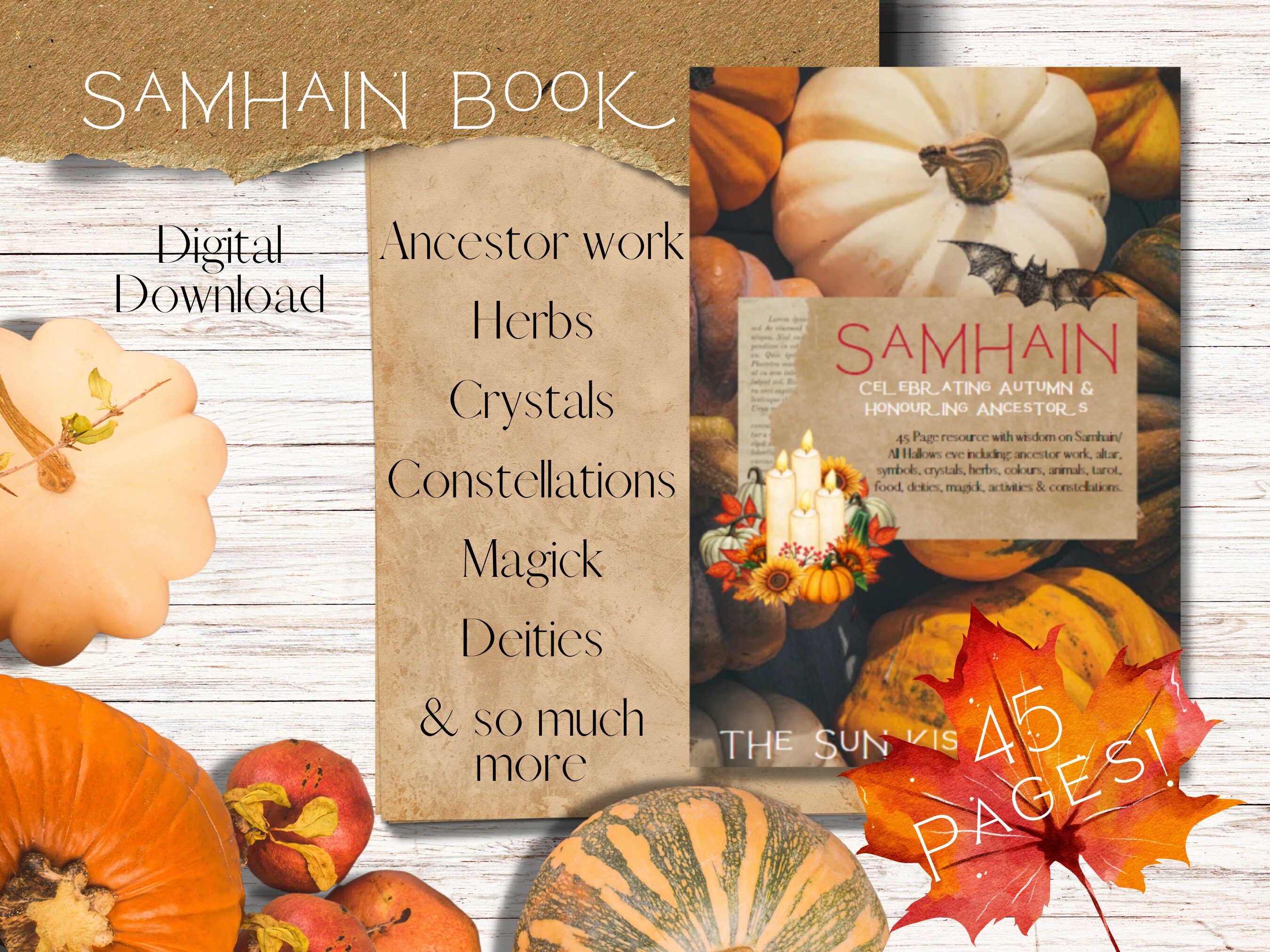 Samhain Grimoire Pages, Wheel of the Year, Book of Shadows, Halloween