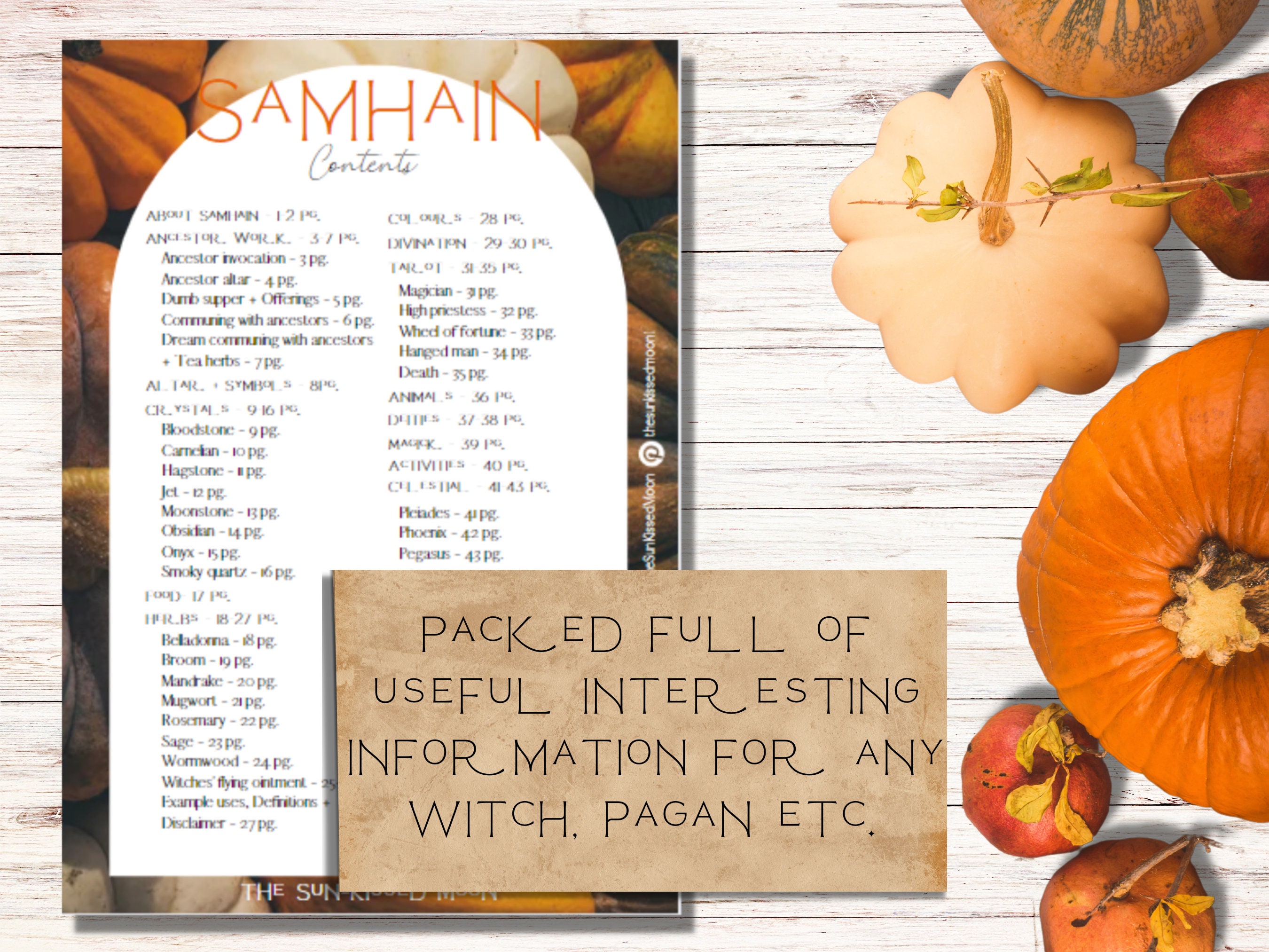 Samhain Grimoire Pages, Wheel of the Year, Book of Shadows, Halloween