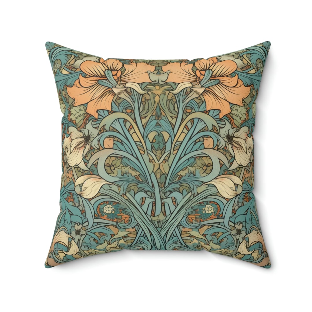 Art Nouveau Flourishes Cottagecore, Forestcore, William Morris Pillow ...