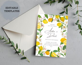 Italian Wedding Invitation Set Template Lemon Portofino Invites Bundle Printable Big Day invitation pack Positano Instant download DIY