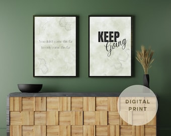 Set of 2 Sage Green Wall Prints Boho Modern Quotation Prints Encouragement Entrepreneur Gift Motivational Green Japandi Office Bedroom Print