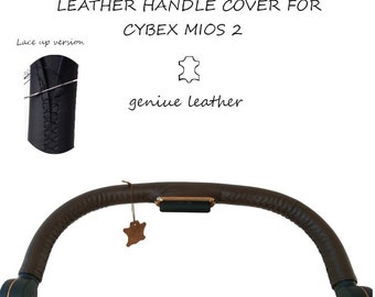 Leather push handle cover for Cybex mios 2 lace up closing