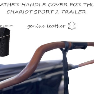 Funda de cuero genuino personalizada para el asa del remolque de bicicleta Thule Chariot Sport 2