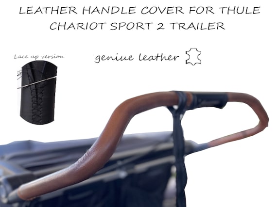 Custom geniue leather handle cover  for Thule Chariot  sport 2 bike trailer