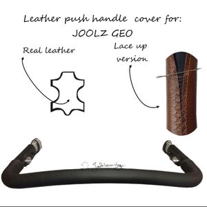 Joolz Geo Kinderwagen-Leder-Schiebegriffbezug, Echtleder-Schnürversion