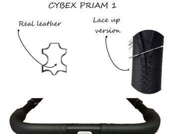 Cybex Priam 1 stroller leather push handle cover lace up version geniue leather handle grip