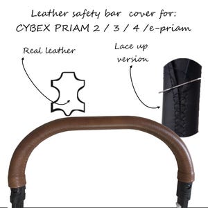 Cybex Priam Sicherheitsbügel Lederbezug Echtleder Schnürversion Sitzbarriere  protector