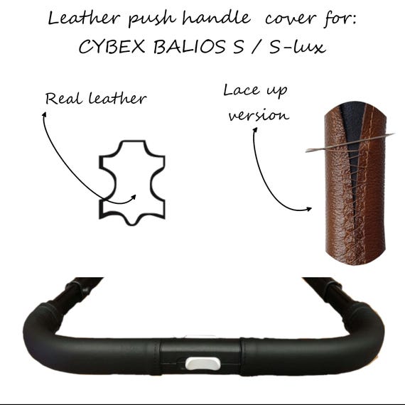 Cybex Balios S / S lux stroller leather push handle cover geniue leather lace up version