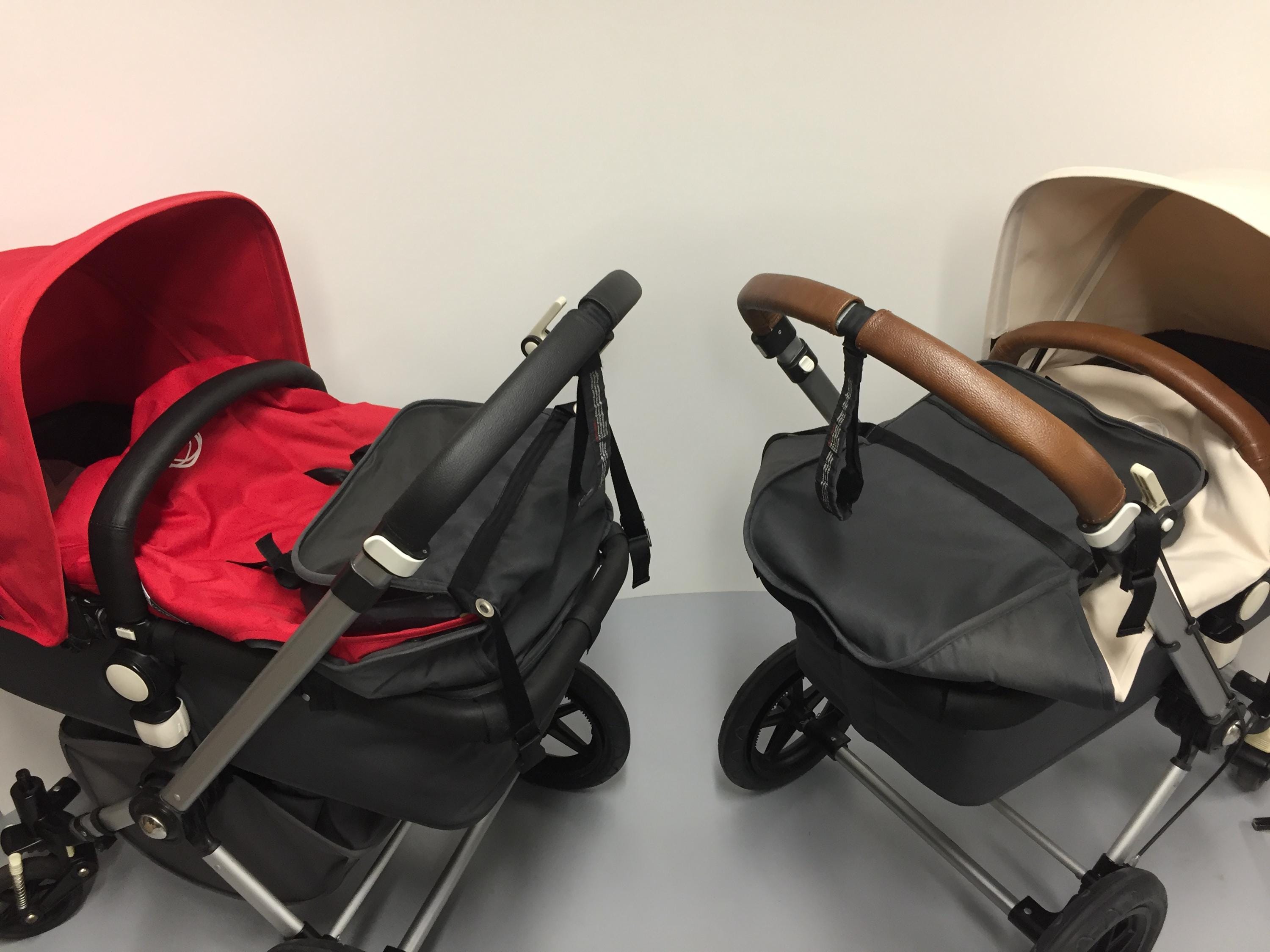 Housses Poignée Poussette 2PCS - Simili Cuir Lavable Avec Fermeture Éclair Universel