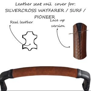 Silberner Cross Wayfarer Surf Pioneer Stoßstangenbügel/Sitzbarriere, Lederbezug aus echtem Leder