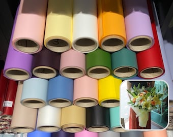 Korean Style Wrapping Paper Waterproof Thin For flower Bouquets and Gifts 15 Yards