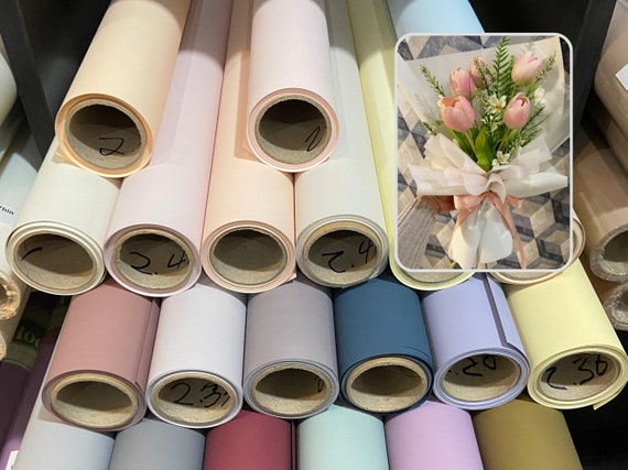 Korean Style Wrapping Paper Waterproof Thick for Flower Bouquets and Gifts  15 Yards 