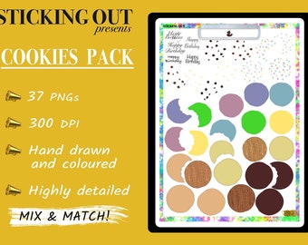 Cookies Pack - Digital Stickers - Digital Planner (Notability/GoodNotes) - Mix&Match