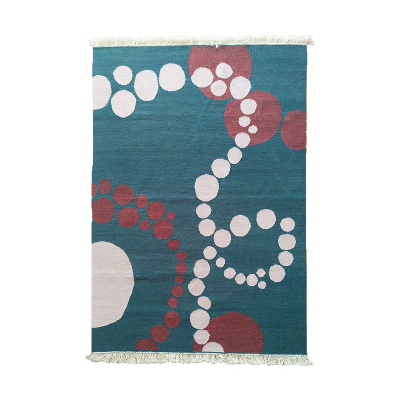 Handmade Area Rug Handwoven Kilim Tapestry Art Deco Rug Women-Owned Craftsmanship Eco Friendly Rug Medium cm