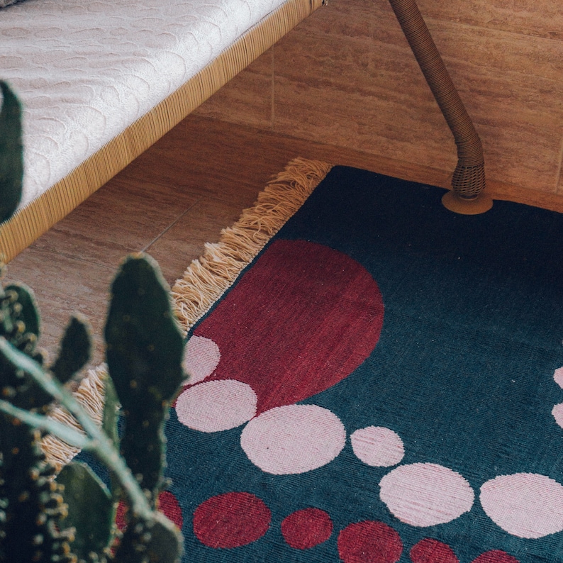 Handmade Area Rug Handwoven Kilim Tapestry Art Deco Rug Women-Owned Craftsmanship Eco Friendly Rug image 1