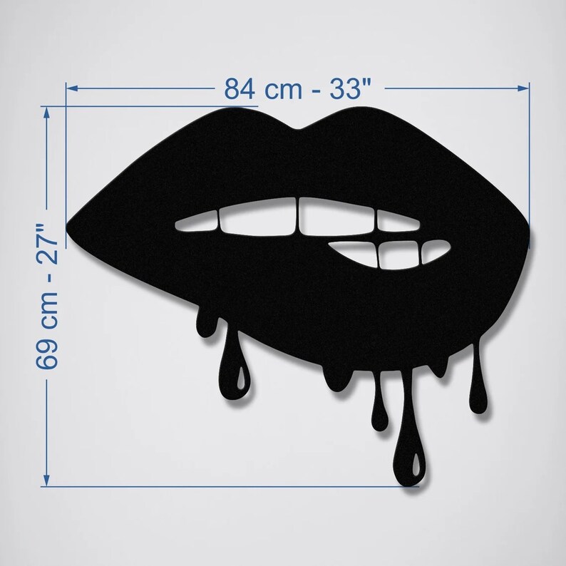 Dripping Lips Metal Wall Art Funny Home Decor She Shed Etsy