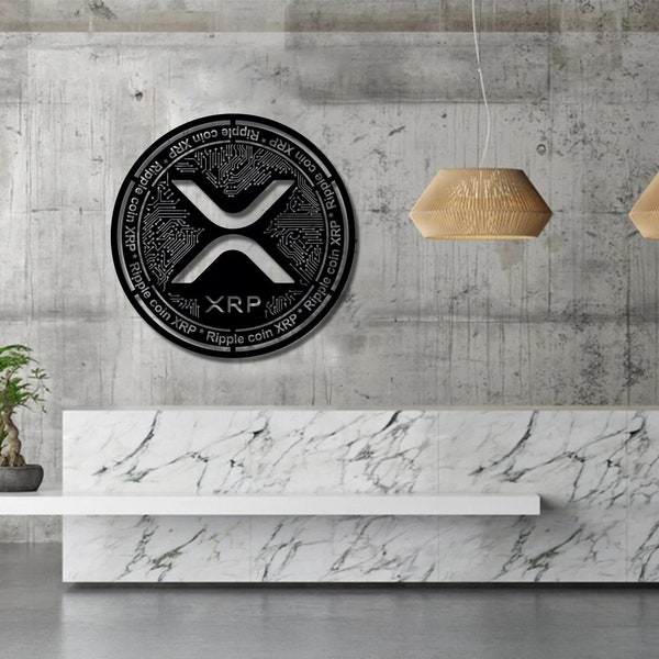 XRP Coin, Ripple Coin, Cryptocurrency, Crypto Coin, Bitcoin Coin, Office Metal Wall Art, Office Design, Adult Coin Bank, Art Gift İdea, Gift