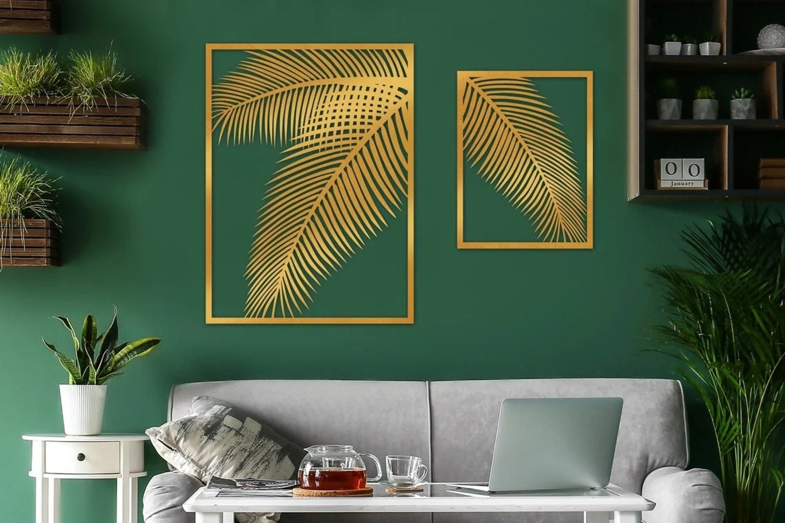 Palm Tree Art Metal Wall Decor Palm Leaf Florida Wall Art Etsy