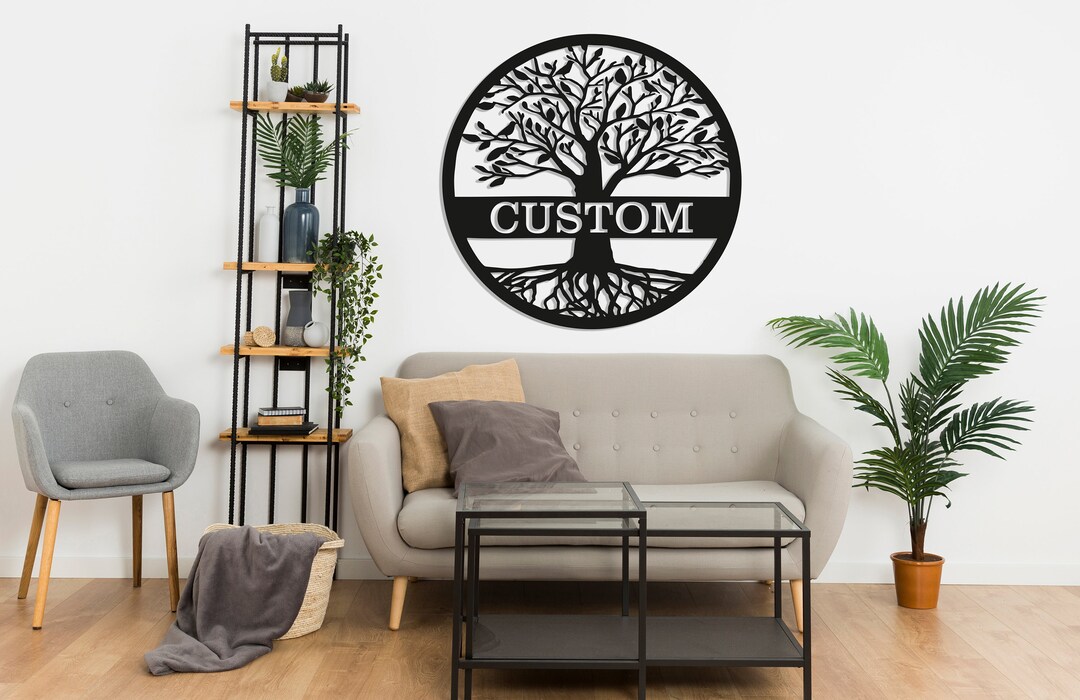Personalized Tree of Life Metal Sign Custom Metal Family Last Name Tree ...