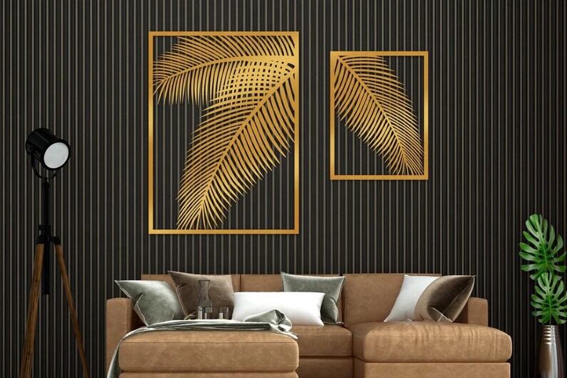 Palm Tree Art Metal Wall Decor Palm Leaf Florida Wall Art Etsy
