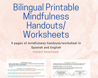 Folletos y hojas de trabajo bilingües de Mindfulness